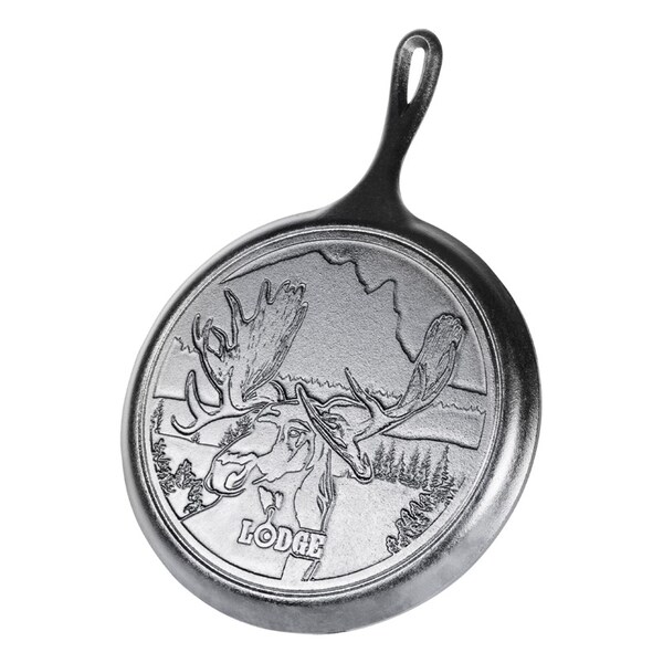 Lodge Wildlife Series-Bull Moose Cast Iron Griddle 10-1/2 in. Black